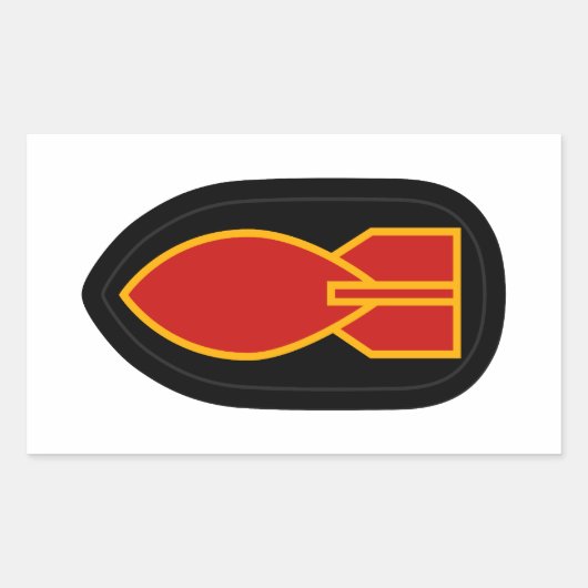 WWII EOD RECHTECKIGER AUFKLEBER (Vorderseite)