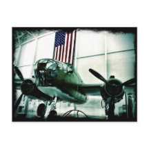 WWII Flugzeug - Amerikanische Flagge - Patriotisch