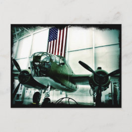 WWII Flugzeug - Amerikanische Flagge - Patriotisch Postkarte