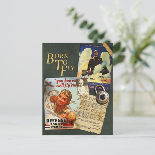 WWII Flyboy Scrapbook Postcard Postkarte (Stehend Vorderseite)