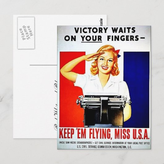 Wwii Flying2 Postkarte (Vorne/Hinten)