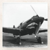 WWII Flying Tigers Curtiss P-40 Fighter Flugzeug Glasuntersetzer (Vorderseite)