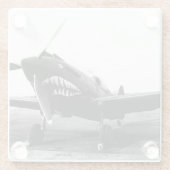 WWII Flying Tigers Curtiss P-40 Fighter Flugzeug Glasuntersetzer (Rückseite)