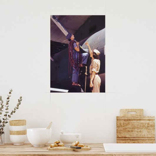 WWII - Frauen-Luftverkehrsmechanismus Poster (Küche)