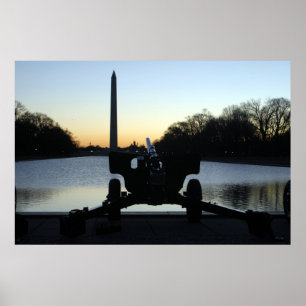 WWII Howitzer-Silhouette Poster