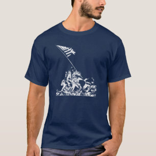WWII Iwojima Flaggen-Anheben, weiß T-Shirt