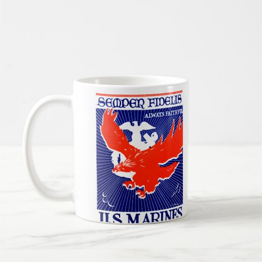 WWII Marineinfanteriekorps-Plakat Kaffeetasse (Links)
