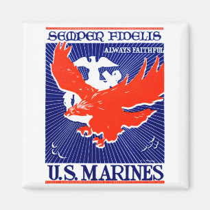 WWII Marineinfanteriekorps-Plakat Magnet