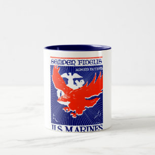 WWII Marineinfanteriekorps-Plakat Zweifarbige Tasse