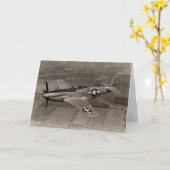 WWII P-51 Mustang im Flug Karte (Gelbe Blume)