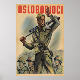 WWII-Partisanenposter SFR Jugoslawien Befreier Poster