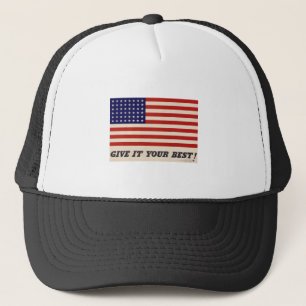WWII Patriotic Poster Hat Truckerkappe