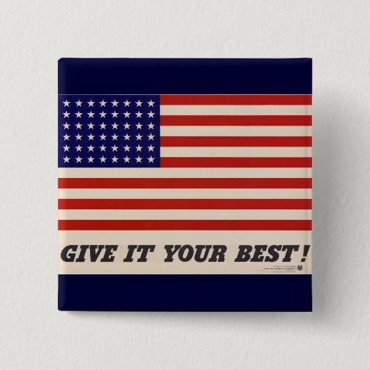 WWII patriotischer Poster-Button Button (Vorderseite)