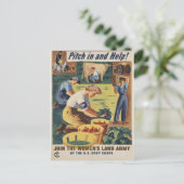 WWII Patriotisches Poster Postkarte (Stehend Vorderseite)