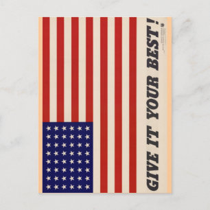 WWII Patriotisches Poster Postkarte
