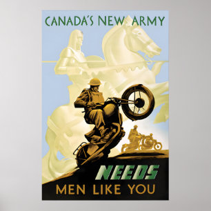 WWII-Plakat Kanadas neue Armee braucht Männer wie Poster