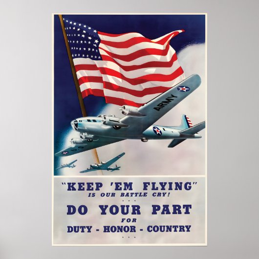 WWII-Plakat US Air Force Keep Them Flying Poster (Vorne)