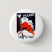 WWII Polen, Plakat zuerst kämpfen Button (Vorderseite)