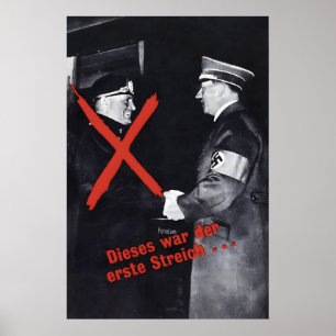 WWII-Propagandaplakat Erster Schlag Ging Alliierte Poster
