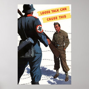WWII-Propagandaplakat Lose Rede Kann Dies Verursac Poster