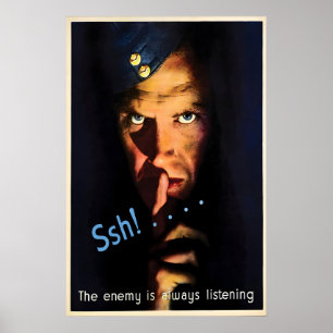 WWII-Propagandaplakat Pssssst, Spione! - Zweite Poster