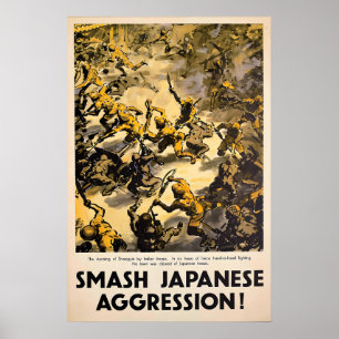 WWII-Propagandaplakat zerschmettert japanische Agg Poster