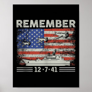 Wwii Remember Pearl Harbor Gedenktag 7. Dezember Poster