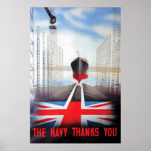 WWII Royal Navy Poster, Britische Patriotismus-Kun Poster