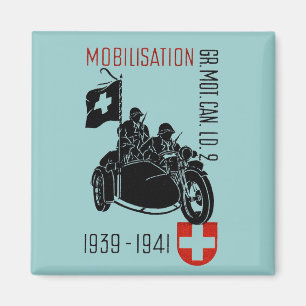 WWII Schweizer überholtes Motorrad Magnet