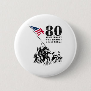 Wwii Sieg 80. Jahrestag 1945-2025 Veteranen 4 Button