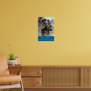 WWII-Soldat mit Welpe MAAFA Poster