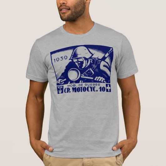 WWII Swiss Motorcycle Company, blau T-Shirt (Vorderseite)