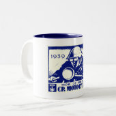 WWII Swiss Motorcycle Company, blau Zweifarbige Tasse (Vorderseite Links)