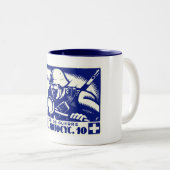 WWII Swiss Motorcycle Company, blau Zweifarbige Tasse (VorderseiteRechts)