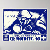 WWII Swiss Motorrad Company, blau Poster (Vorne)