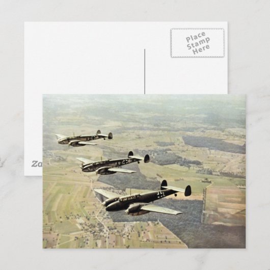 WWII - Three Messerschmitt ME-110 Postkarte (Vorne/Hinten)