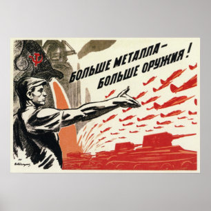 WWII UDSSR sowjetische Propaganda 1942 Poster