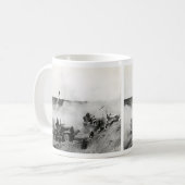 WWII US Marine-LKW brachte Raketen, Iwojima an Kaffeetasse (Vorderseite Links)