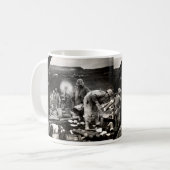 WWII US Marinesoldaten auf Iwojima Kaffeetasse (Vorderseite Links)
