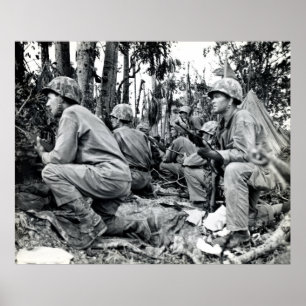 WWII US Marinesoldaten auf Peleliu Poster