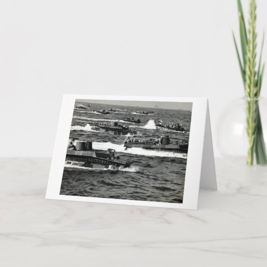 WWII US Marinesoldaten dringen Iwojima ein Karte (Vorderseite)