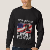 Wwii Veteran US Flag-Boot für Frauen stolz Tochter Sweatshirt (Vorderseite)