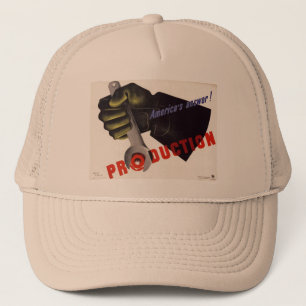 WWII Vintage Poster Hat Truckerkappe