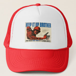 WWII Vintage Poster Hat Truckerkappe