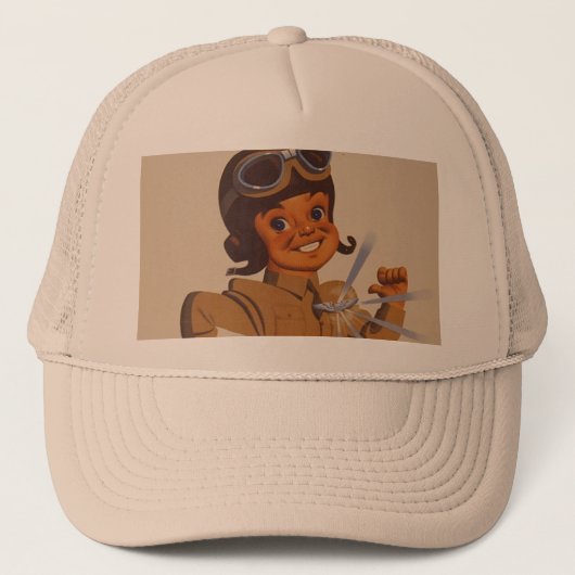 WWII Vintage Poster Hat Truckerkappe (Vorderseite)