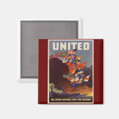 WWII Vintage Poster Magnet (Vorderseite/Rückseite)