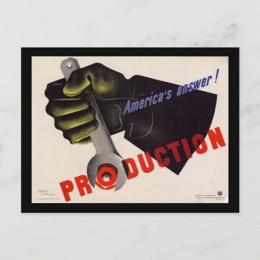 WWII Vintage Poster Postkarte (Vorderseite)