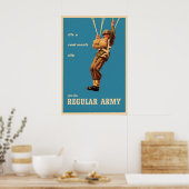 WWII Werbeplakat britischer Armee Fallschirmjäger Poster (Küche)