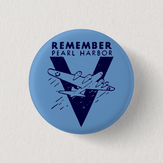 WWII White Remember Pearl Harbor Button (Vorderseite)