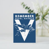 WWII White Remember Pearl Harbor Postkarte (Stehend Vorderseite)